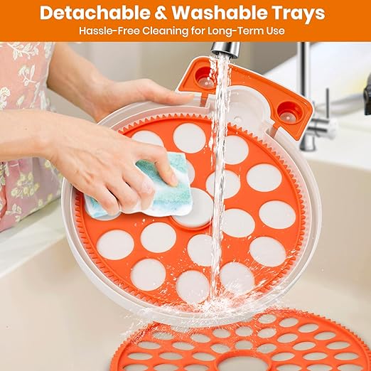 Incubators for Hatching Eggs - 18 Egg Capacity，Automatic Egg Turner，360° Viewing，Temperature & Humidity Control，Dual Size Egg Trays for Chicken, Duck, Goose, Turkey, Quail, and Parrot Eggs