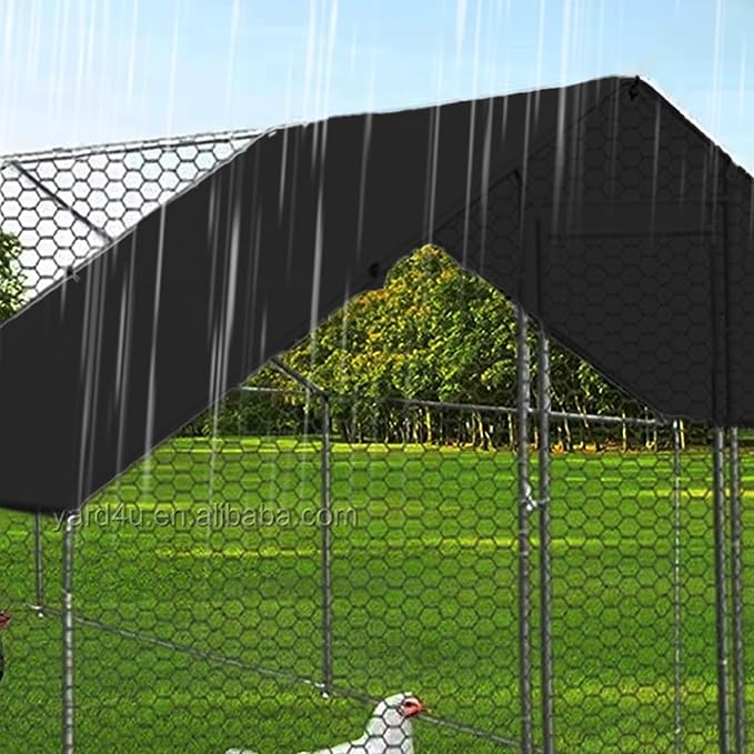 Chicken Coop Cover, Waterproof Chicken Runs Cover For Winter, Chicken Coop Fence Insulation Shed Cloth, 57 X 43 In, Easy To Install, Black
