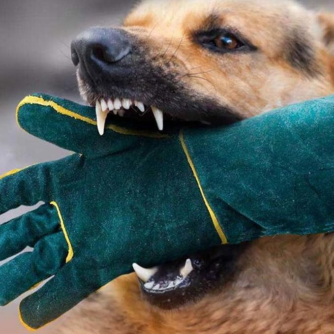 Fockety Animal Handling Gloves Bite Proof, 60CM Thickening Anti Scratch Long Gloves for Bathing Grooming Welding Dog Cat Bird Lizard