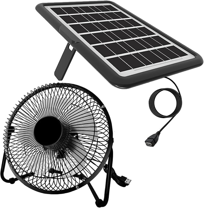8 Inch Solar Powered Fan, Install-free, with 18W Big Solar Panel, Cloudy Days Working Solar Fan for Air Circulation and Cooling in Greenhouse, Chicken Coop, Pet House, Attic, 14ft Long Cable