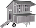 GUTINNEEN Chicken Coop with Super Large Wheels Durable Hen House with Metal Iron Bracket for 2-4 Chickens