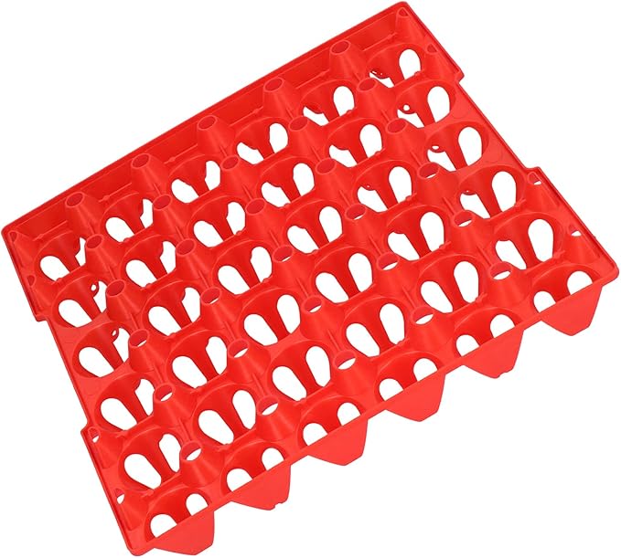 5PCS Egg Flats - 30 Cell Plastic Egg Crates Holder Tray for Storage & Transportation - Durable & Reusable Storage Solutions (Red)