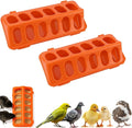 2 Pack Plastic Flip-Top Poultry Feeder Tray, Chick Feeding Trough for Baby Chicken, Ducklings, Quail, Pigeons and Small Birds – Spill-Resistant Farm Feeder