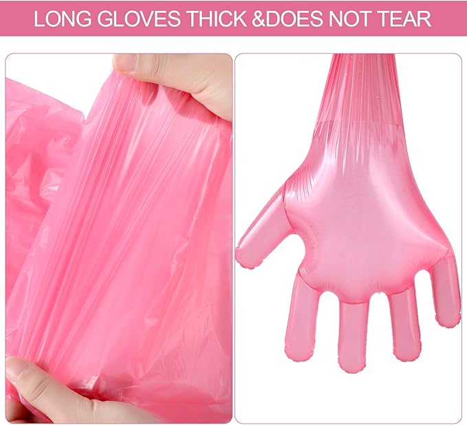 Honeydak 20-Pair Field Dressing Gloves - Deer Gutting & Processing, Includes Nitrile & Disposable Arm Gloves, Pink & Hunting Cleaning Accessories