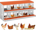 GarveeLife Chicken Nesting Box, 10 Compartments Nesting Box for Chickens, Two-Tier Steel Chicken Egg Laying Box with Large Vented Holes Wall Mounting for Easy Egg Collection