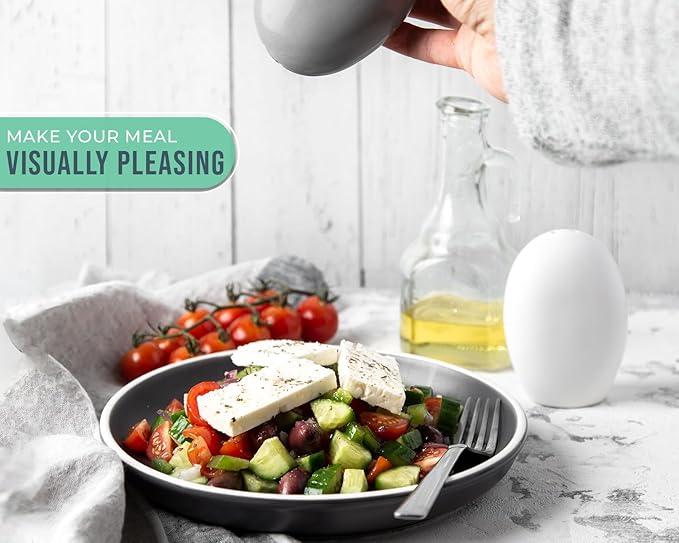 Comfify Salt & Pepper Shakers – White & Grey Ceramic – Contemporary Kitchen Decor