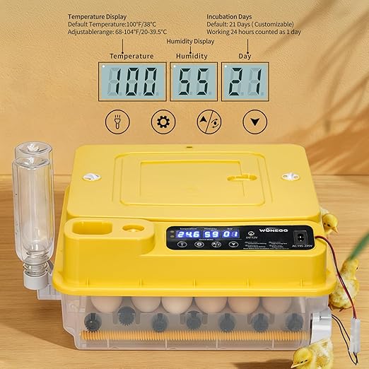 Winado Incubators for Hatching Eggs, 30 Egg Incubator with Automatic Egg Turning, Temperature & Humidity Control, Egg Candler, Automatic Water Filling and Day Counter for Eggs Hatching