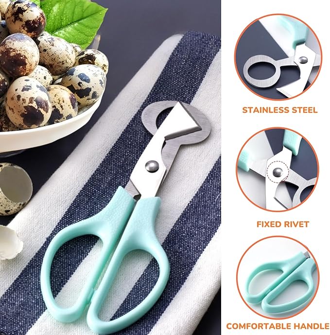 9 Pack Quail Egg Scissors - Stainless Steel Quail Scissors 9 Color for Quail Eggs