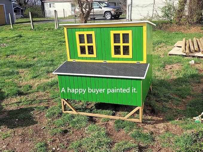 New Large Wood Chicken Coop Backyard Hen House 4-8 Chickens w 4 Nesting Box