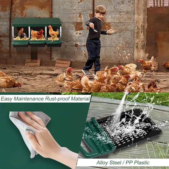 Nesting Boxes for Chickens - Egg Laying Boxes for Hens with Removable Trays and Roll Out Egg Collection - 1/2/3 Hole Wall Mount Laying Boxes for Hens, Metal Material - Durable,1
