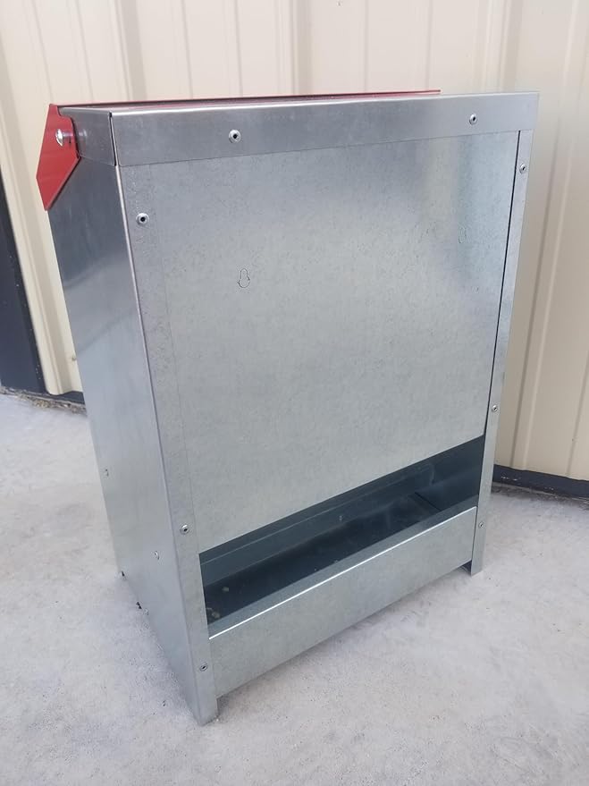 DUNCAN'S FAMILY FARM STORE Duncans Poultry 50 LB Double Sided Chicken Feeder. The Fat Boy Hold up to 50 LBS of Feed. Made in The USA and Comes Fully Assembled!