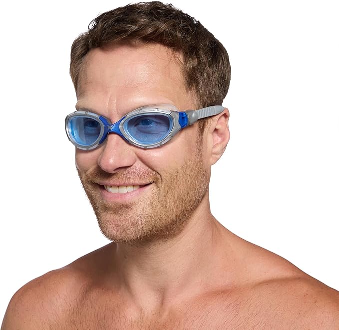 Zoggs Adult Unisex Predator Flex Anti-Fog UV Protection Curved Lens Ultra-Fit Gasket Quick-Adjust Swimming Goggles, 461041