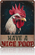 Vintage Chickens Have A Nice Poop Metal Tin Sign 12x16 Inch Chicken Funny Metal Poster Funny Chicken Tin Sign Home Kitchen Garden Bar Pub Restaurant Bathroom Are Wall Decor