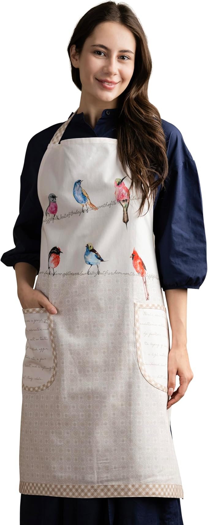 Maison d' Hermine 100% Cotton Apron for women with Pocket Kitchen Chef Apron for Men Cooking Easter Decorations