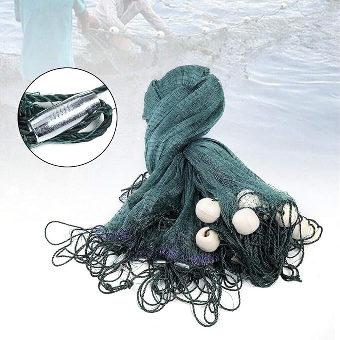 Fishing Drag Net Beach Seine Net 3x20M/10x65FT Cast Net/Fishing Nets Nylon Seine Hand Made 2cm/0.8" Mesh Holes,Fishing Cast Monofilament Nets Seine Fish Netting for Fishing Boat, Fisherman, Creek Lake