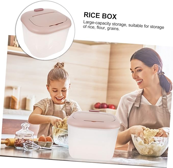 Luxshiny 10kg Sealed Storage Bin for Rice and Grains Airtight Food Containers Lids Pantry Organizing