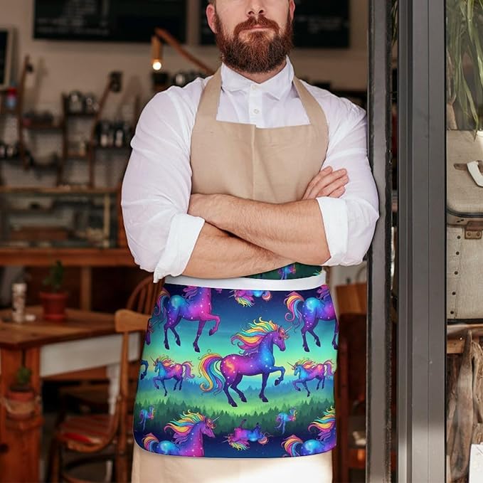 Server Waitress Waist Apron Cooking Kitchen Restaurant Aprons for Women Men