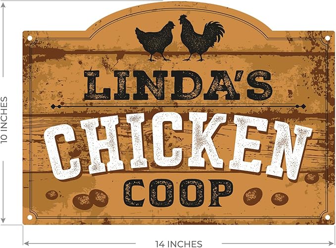 Personalized Chicken Coop Sign, Custom Name Farmhouse Backyard Décor For Sign, 10x14 Inches, Rust Free .040 Aluminum, Fade Resistant, Made in USA by Sigo Signs
