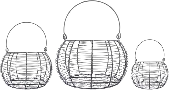 DII Vintage Wire Storage Baskets, Egg Basket Set, Rustic 3 Piece