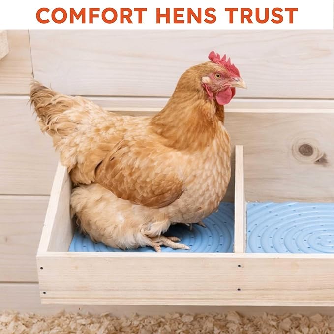 Lil'Clucker Washable Chicken Nesting Pads for Laying Eggs Nesting Pads for Chicken Coop Nesting Chickens Durable Chicken Bedding for Coop, Poultry Nest Box Pads for Chickens (Gray, 6-Pack)