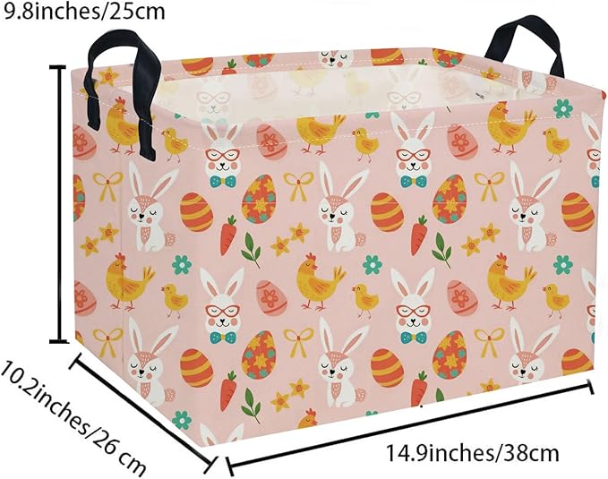 Rectangle Easter Baskets Kids Baskets Cute Storage Bin Organizer Box for Room Decor Gift Basket
