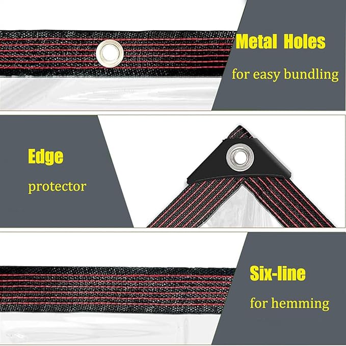 19x32 FT Thicken Clear Tarp Waterproof Anti-Tear Snowproof & Windproof Clear Plastic Tarps with Grommets, Resistant Tear PVC Vinyl Tarpaulin Enclosure for Patio,Porch and Outdoor
