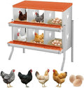 Chicken Nesting Box, 6/8/10 Compartment Metal Nesting Box,Wall Mount Chicken Nesting Boxes for Laying Eggs,Easy Egg Collection,6 Room Nest Boxes for Chickens