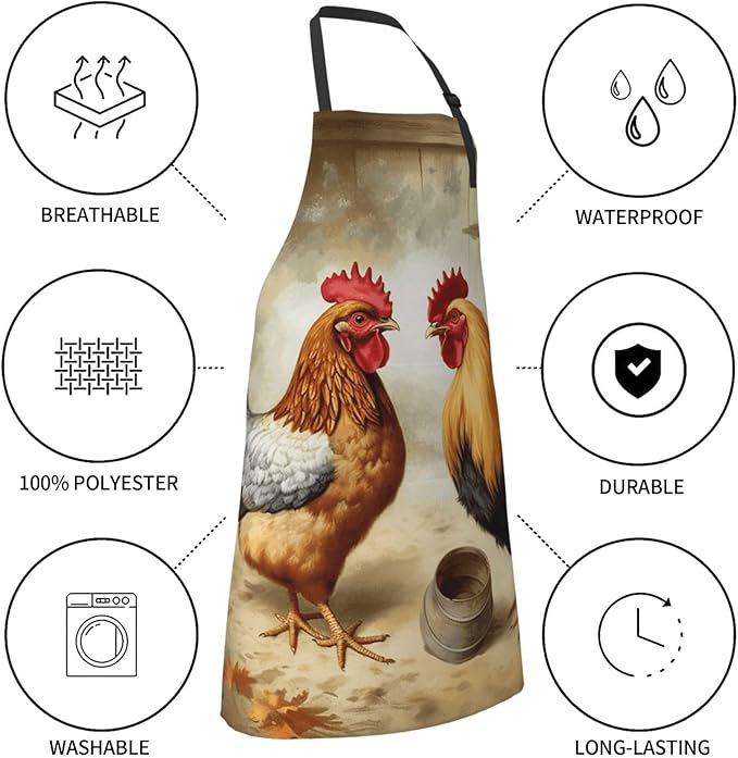 Waterproof Aprons for Women Men Adjustable Bib Cool Electric Guitar Apron Chef Cooking Aprons for Kitchen