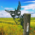 Farm Peeping Animal Metal Art Outdoor Decor Garden Fence Decoration, Farmhouse Backyard Hang Artwork Wall Decor, Outdoor Yard Art Patio Lawn Statue Gift for Loved Dad Grandpa (Donkey)