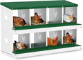 Chicken Nesting Boxes, 8-Compartment Metal Egg Laying Box with Swing Perch and Secure Lid – Versatile Wall Mount or Free Standing Suitable for Various Chicken Breeds - Green