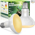 KINDEEP Reptile Basking Light Bulb: 150W Reptile Heat Lamp 2 Pack UVA Daylight Basking Bulb for Amphibian Bearded Dragon Lizard Tortoise Turtle Snake Chicken Pets Heating