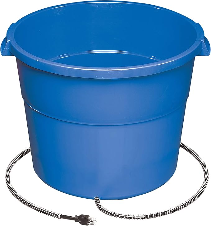 API® Heated Bucket | Heated Round Water Bucket | Horse Stables and Livestock Pails for Winter No Freeze | Made in USA - 64 Quart (16 Gallon), 1 Count