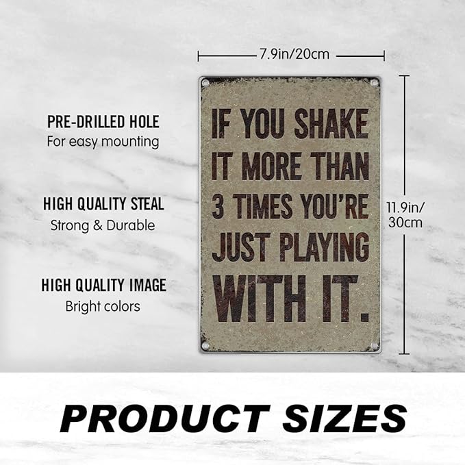 Bathroom Wall Decor Funny Quote Rustic Metal Restroom Sign With Sarcastic Humor Novelty Art For Men Small Toilet Poster Humorous Conversation Piece Masculine 8 x 12 Inch