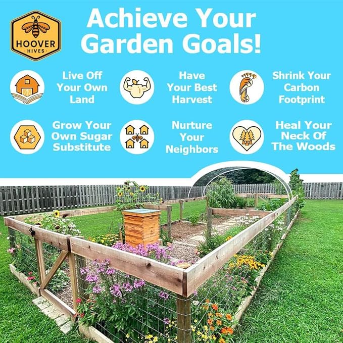 Hoover Hives Complete 8-Frame Beehive Kit – Wax-Coated Fir Wood, Includes 2 Deep Brood Boxes, 1 Medium Super, Langstroth Frames & CellTech Foundations – Durable, Weather-Resistant Beekeeping Supplies