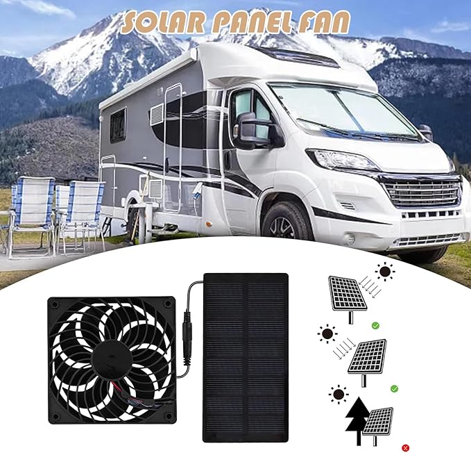 Solar Exhaust Fan,0.8w 4v Energy-Saving Ventilation | Solar Greenhouse Fan Outdoor Gear - for Outdoor Camping Fishing Barbecue Tent Greenhouse Chicken Coop