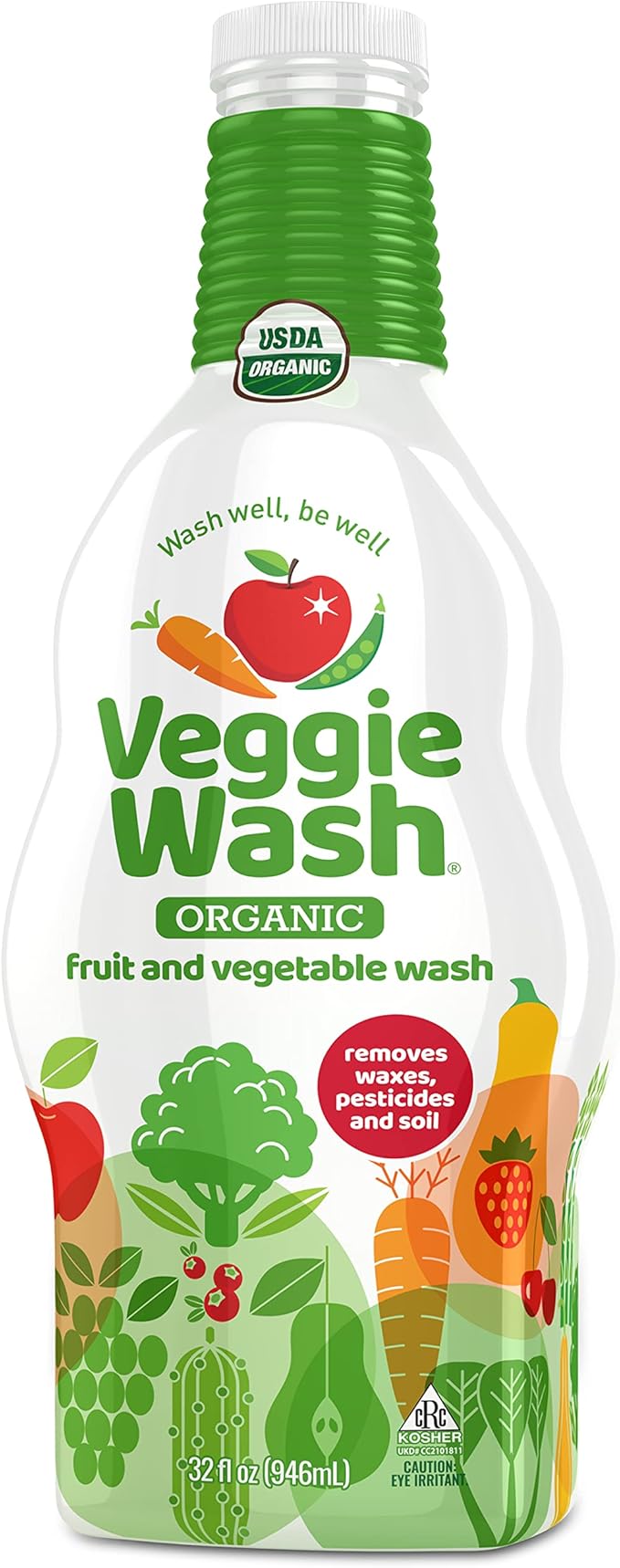 Veggie Wash Organic Fruit and Vegetable Wash Soaker, 32 Fluid Ounce (Pack of 4)
