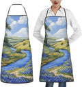 Kitchen Aprons for Men Women Waterproof Apron with 2 Pockets Tropical plants and parrots Apron Adjustable Bib Aprons