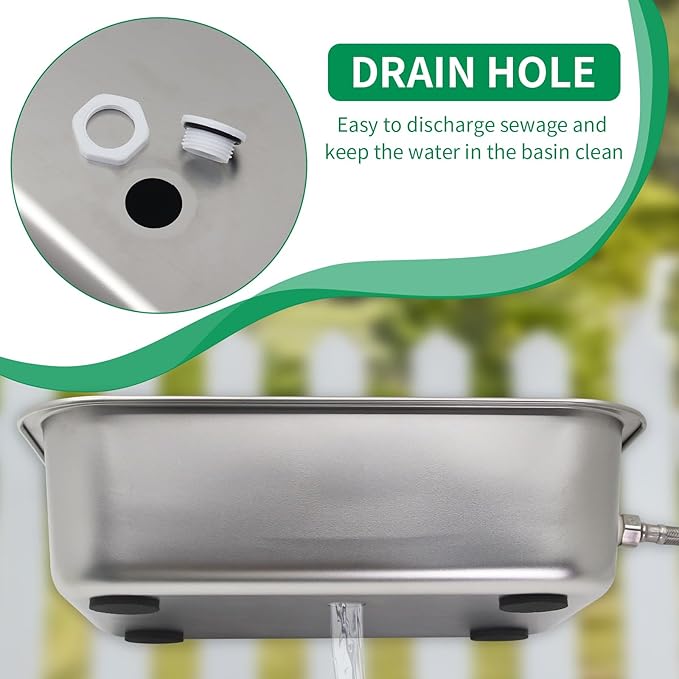 Automatic Dog Water Dispenser 8.3L/2.2Gal Auto-Fill Large Pet Water Bowl Hanging Indoor and Outdoor Large Waterer for Horse, Livestock Chickens