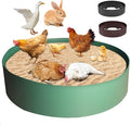 Chicken Dust Bath Tub, 75" Chicken Dust Bath Containers Bottomless Design, PE Eco Friendly Chicken Bath Tub for Chickens, Ducks, Turkeys, Quails,Farms, Essential Chicken Coops Accessory (75" D, Green)