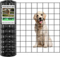 Gisafai Galvanized Welded Wire Fence 3 ft X 100 ft for Dog Chicken Hog Deer Goat Cattle 16GA Garden Border PVC Coated Fencing Roll Border Yard Vegetable Plant Animals Protection Poultry Netting(Black)