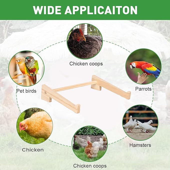 Chicken Roosting Bar, – Wooden Pets Perch Stand, Hen Chicks Birds Parrot, Play Perching Training Support Brooder | Hen Chicks Birds Parrot Play Perching Training Support Brooder Coop