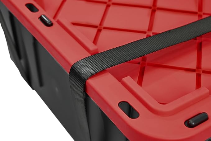 CX BLACK & YELLOW, XTRA TALL 27-Gallon Heavy Duty Tough Storage Container & Snap-Tight Lid, (28.5L x 19.4W x 15.2H), Weather-Resistant Design and Stackable Organization Tote [4 Pack]