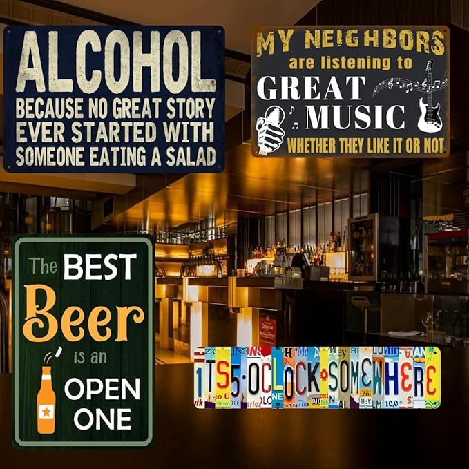 Bar Signs For Home Bar Funny Signs Man Cave Sign Vintage Alcohol Metal Tin Signs Beer Signs For Man Cave Basement Decor Accessories Garage Signs Bar Pictures Wall Decor Garage Decortion For Men 8x12 Inch