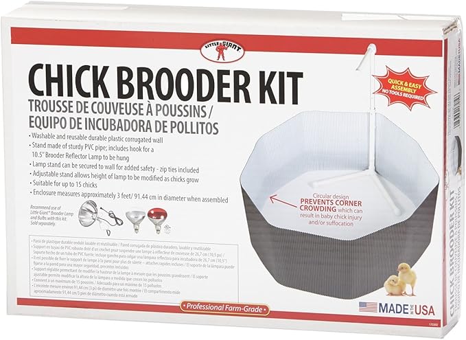 Miller BABY CHICK BROODER KIT POLY REUSABLE CORRAL Pen & LAMP STAND for BABY CHICKENS