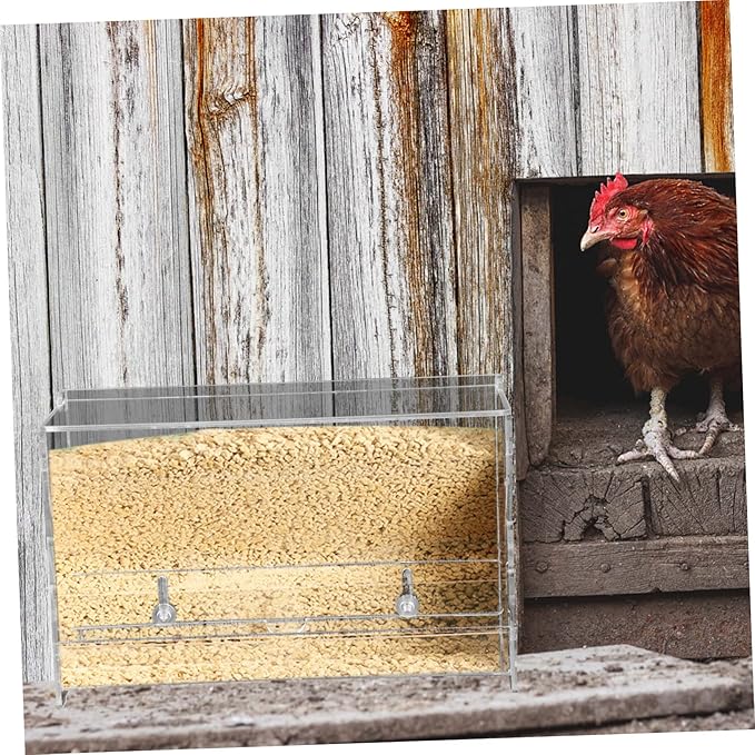 VANZACK Automatic Food Trough Acrylic Chicken Feeder Bird Feed Bowl Parrot Accessories Easy Install