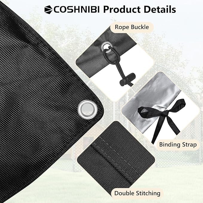 COSHNIBI Chicken Coop Cover, Equipped with Adjustable Elastic Rope, Suitable for Three-Unit Large Metal Chicken Houses, Waterproof and Sunproof Chicken House Sunshade Cloth, Only Cover