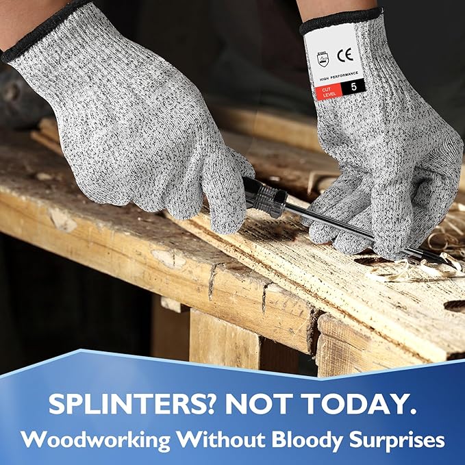 Cut Resistant Gloves, Level 5 Protection, Food Grade Safety Gloves for Mandolin Slicing, Multiple Sizes