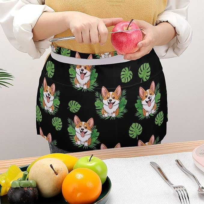 Unisex Half Waiter Waist Short Apron Waterproof Chef Works Waitress Aprons