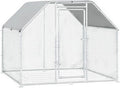 BOSSIN Metal Chicken Coop with Waterproof Cover, Poultry Cage Spire Shaped Coop, Walk-in and Heavy Duty Design, Chicken Run Duck House Resistant to Wind, rain, and UV Cover for Farm Yard Use