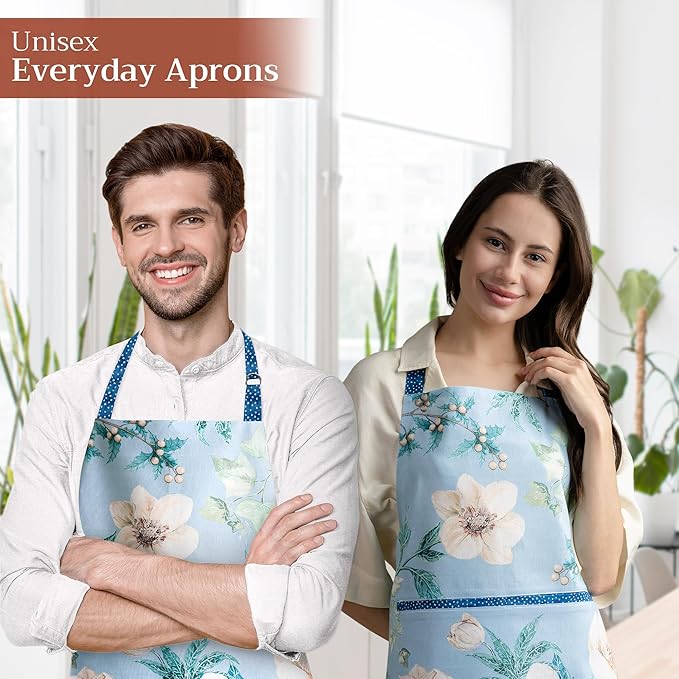 Maison d' Hermine 100% Cotton Apron for women with Pocket Kitchen Chef Apron for Men Cooking Easter Decorations